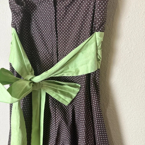 VINTAGE Speechless Party Dress Brown Polka Dots with Sash Tulle   - size small - Picture 7 of 12